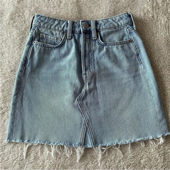 H&M Skirts Hm Ultra High Rise Denim Skirt Poshmark
